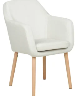 Spisebordsstol YORKVILLE II Velour Cremehvid