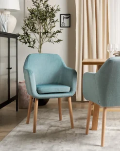 Spisebordsstol YORKVILLE II Velour Himmelblå
