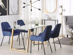 Spisebord TACOMA Lysebrun 140 cm 80 cm Hærdet glas