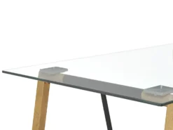 Spisebord TACOMA Lysebrun 140 cm 80 cm Hærdet glas