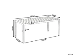 Spisebord til 8 COMO 184 cm 90 cm Beige