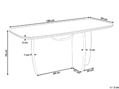 Spisebord TRAVERS Travertin Effekt 180 cm 90 cm