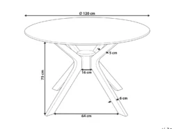 Spisebord TYMIS Mørk mahogni 120 cm 120 cm