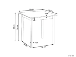 Spisebord VERITAS Hvid 75 cm 75 cm Fyretræ