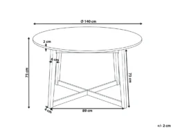 Spisebord WAIPORI Mørk eg 140 cm 140 cm