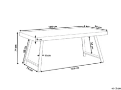 Spisebord WARTON Mørkebrun 180 cm 90 cm Fyretræ