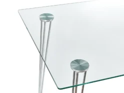 Spisebord WINSTON Sølv 120 cm 70 cm Hærdet glas