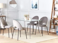 Spisebord WINSTON Sølv 120 cm 70 cm Hærdet glas
