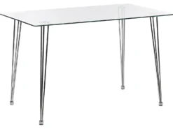 Spisebord WINSTON Sølv 120 cm 70 cm Hærdet glas