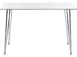 Spisebord WINSTON Sølv 120 cm 70 cm Hærdet glas