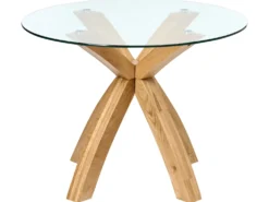 Spisebord YAPP Lysebrun 100 cm 100 cm Hærdet glas