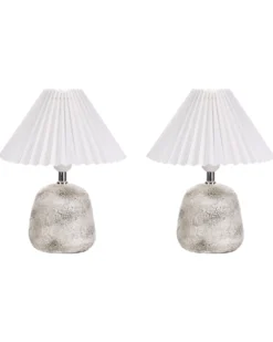 Sæt af 2 bordlamper ZEYI Keramik Hvid