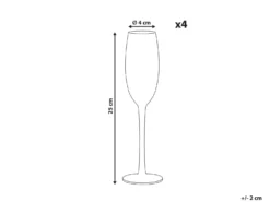 Sæt af 4 champagnefløjter DIOPSIDE 200 ml Lyserød