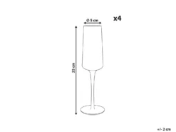 Sæt af 4 champagnefløjter QUARTZ 230 ml Grå