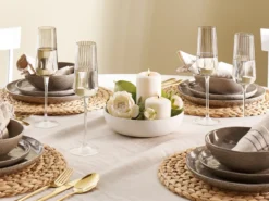 Sæt af 4 champagnefløjter QUARTZ 230 ml Grå