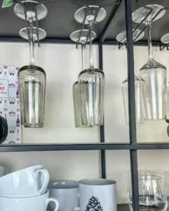 Sæt af 4 champagnefløjter QUARTZ 230 ml Grå