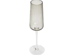 Sæt af 4 champagnefløjter QUARTZ 230 ml Grå