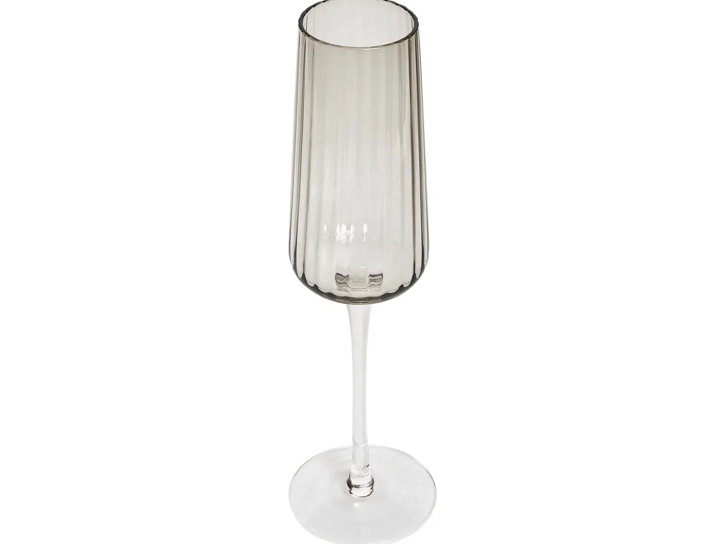 Sæt af 4 champagnefløjter QUARTZ 230 ml Grå