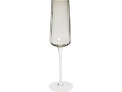 Sæt af 4 champagnefløjter QUARTZ 230 ml Grå