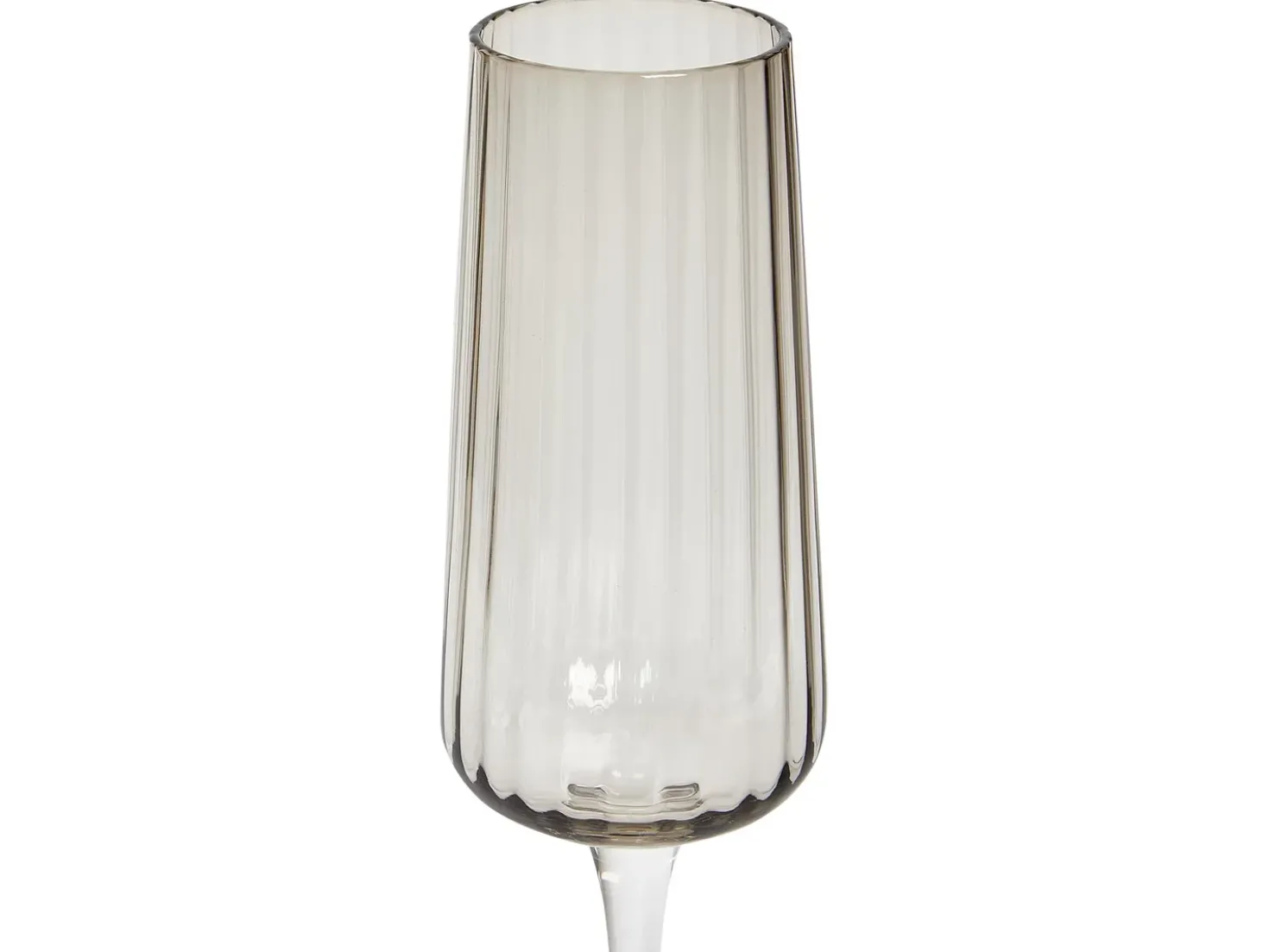 Sæt af 4 champagnefløjter QUARTZ 230 ml Grå