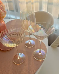 Sæt af 4 champagne-underkopper MORGANITE 300 ml Transparent