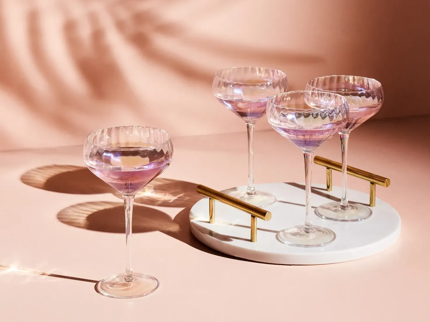 Sæt af 4 champagne-underkopper MORGANITE 300 ml Transparent