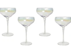Sæt af 4 champagne-underkopper MORGANITE 300 ml Transparent