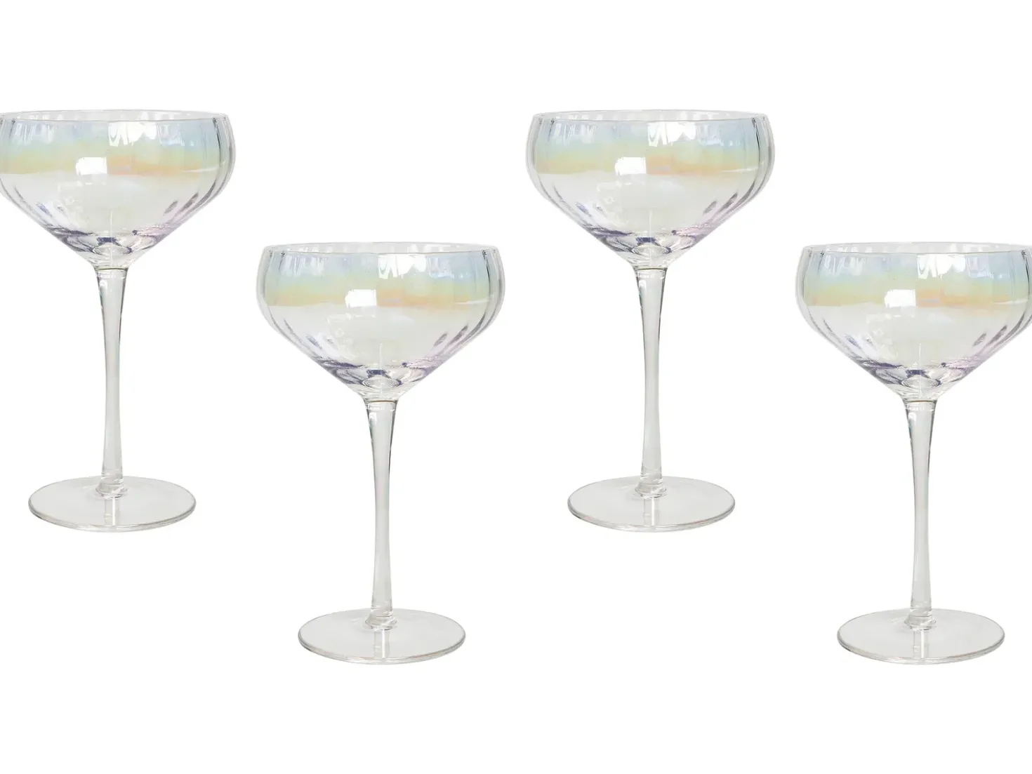 Sæt af 4 champagne-underkopper MORGANITE 300 ml Transparent