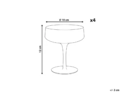 Sæt af 4 champagne-underkopper QUARTZ 170 ml Grå