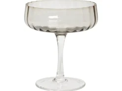 Sæt af 4 champagne-underkopper QUARTZ 170 ml Grå
