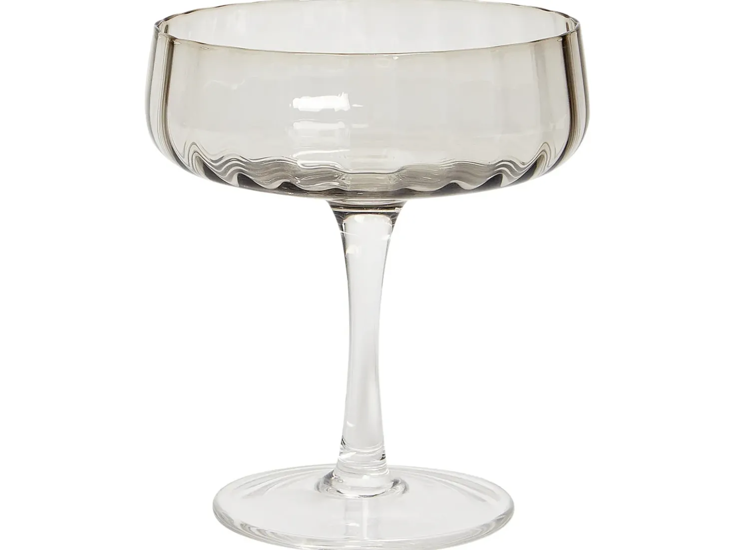 Sæt af 4 champagne-underkopper QUARTZ 170 ml Grå