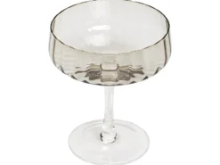 Sæt af 4 champagne-underkopper QUARTZ 170 ml Grå