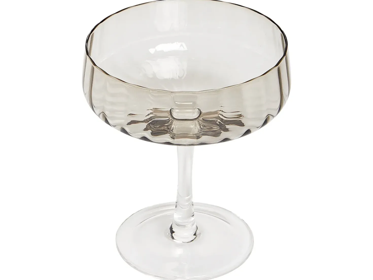 Sæt af 4 champagne-underkopper QUARTZ 170 ml Grå