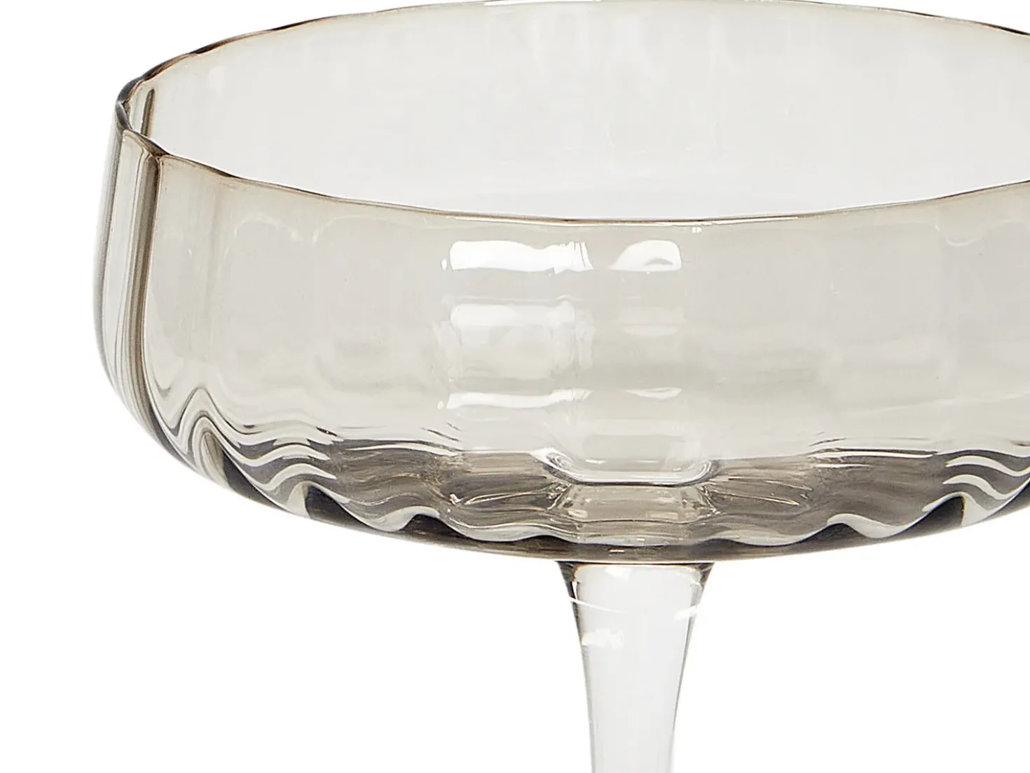 Sæt af 4 champagne-underkopper QUARTZ 170 ml Grå
