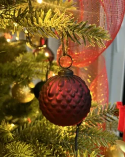Sæt af 6 julekugler ARGENTIN Glas Rød
