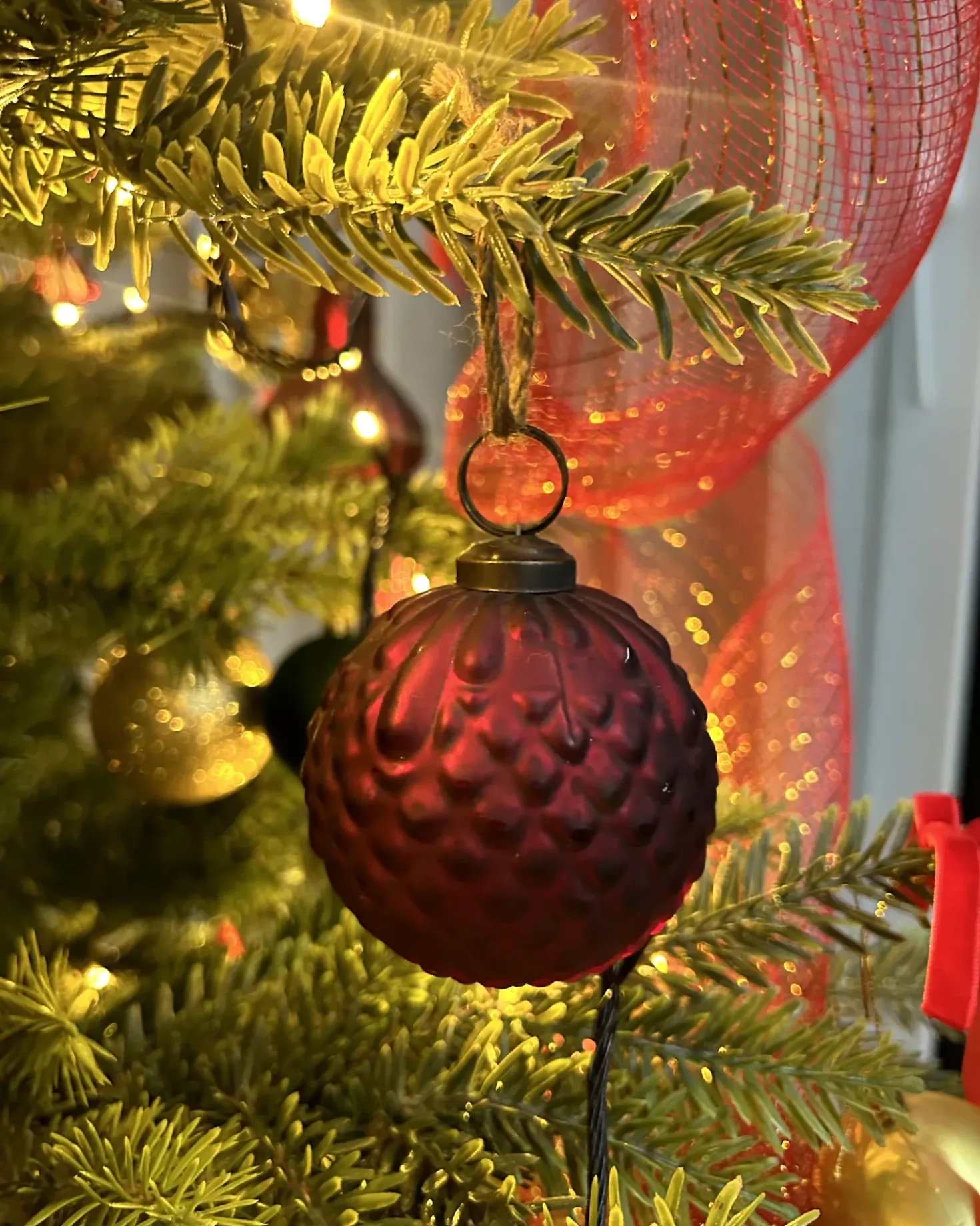 Sæt af 6 julekugler ARGENTIN Glas Rød