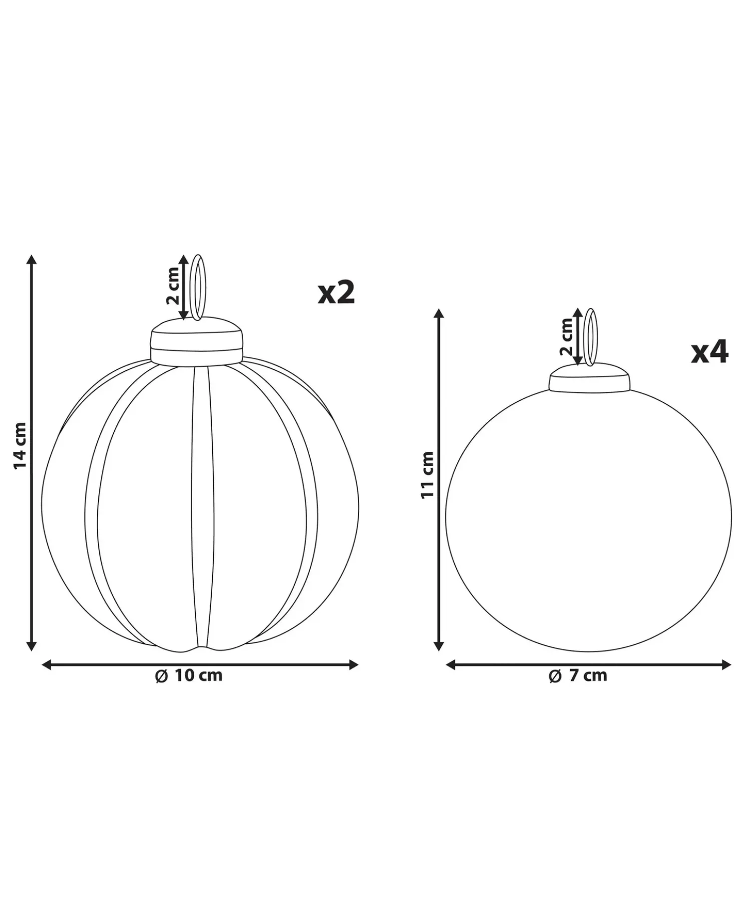 Sæt af 6 julekugler ARGENTIN Glas Rød