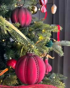 Sæt af 6 julekugler ARGENTIN Glas Rød