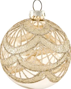 Sæt af 35 julekugler BLING Glas Guld