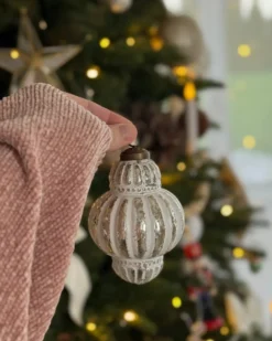 Sæt af 6 julekugler CREMEUX Glas Sølv