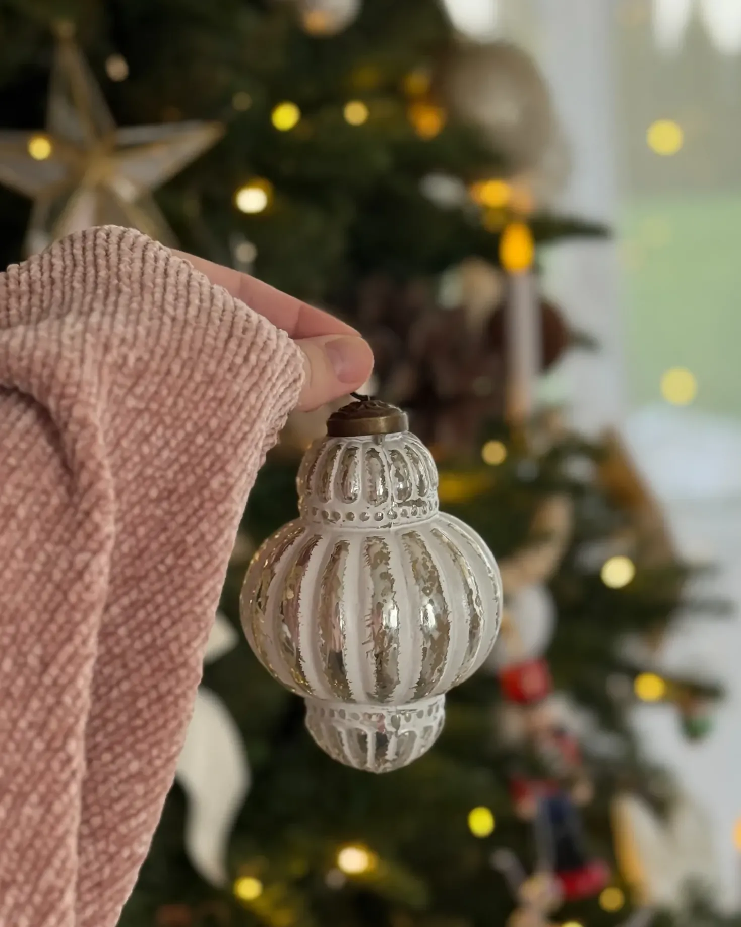 Sæt af 6 julekugler CREMEUX Glas Sølv