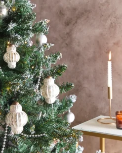 Sæt af 6 julekugler CREMEUX Glas Sølv