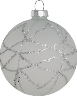 Sæt af 35 julekugler FROSTFALL Glas Grå