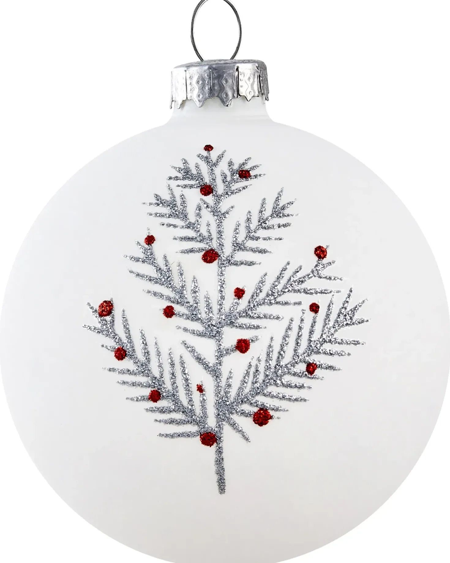 Sæt af 50 julekugler SNOWFLAKE Glas Rød/Hvid