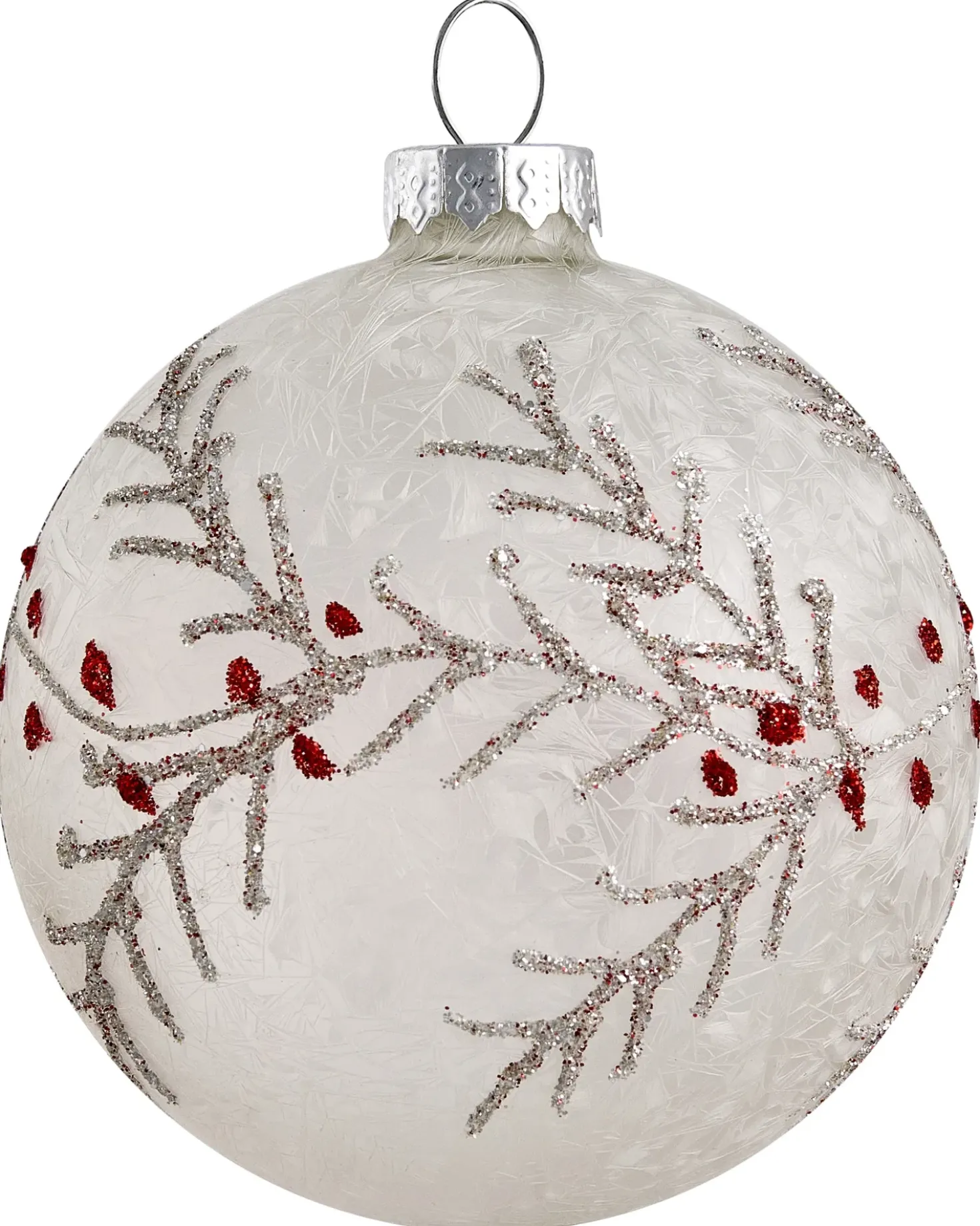 Sæt af 50 julekugler SNOWFLAKE Glas Rød/Hvid