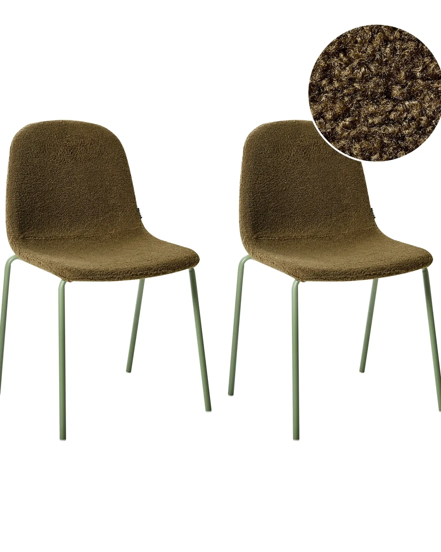 Sæt af 2 konferencestole LOMA Boucle Grøn