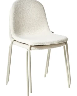 Sæt af 2 konferencestole LOMA Boucle Cremehvid