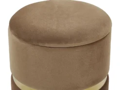 Sæt af 2 opbevaringspuffer WICHITA Velour Brun