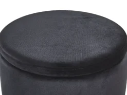 Sæt af 2 opbevaringspuffer DORIS Velour Sort