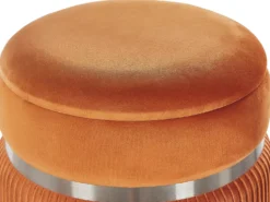 Sæt af 2 opbevaringspuffer CAMDENTON Velour Orange